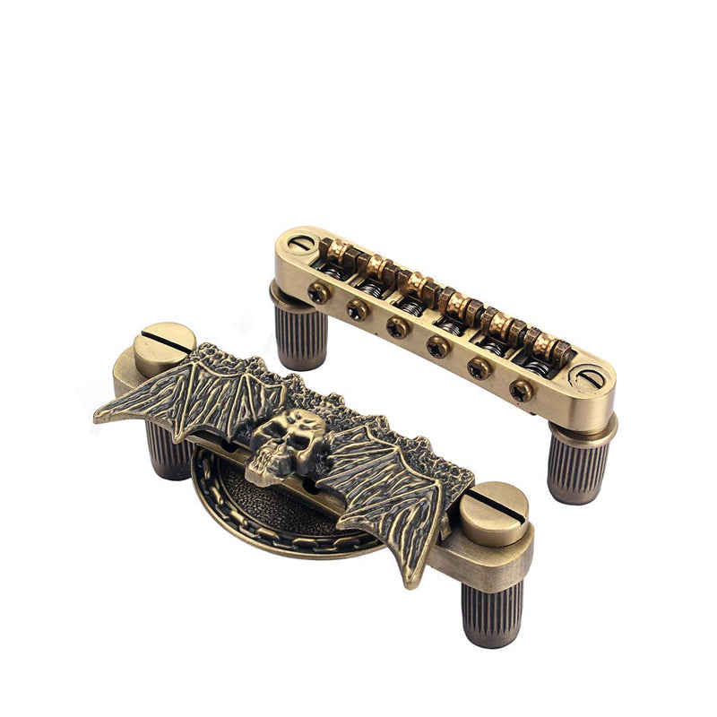 Alnicov Electric Guitar Tailpiece Bridge and Roller Saddle for Guitar Parts Bronze