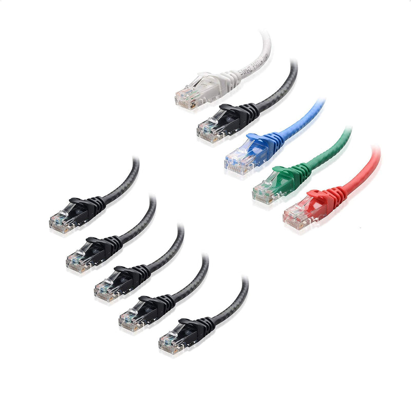 Cable Matters 5-Color Combo Snagless Cat6 Ethernet Cable (Cat6 Cable, Cat 6 Cable) 14 ft & 5-Pack Snagless Cat6 Ethernet Cable