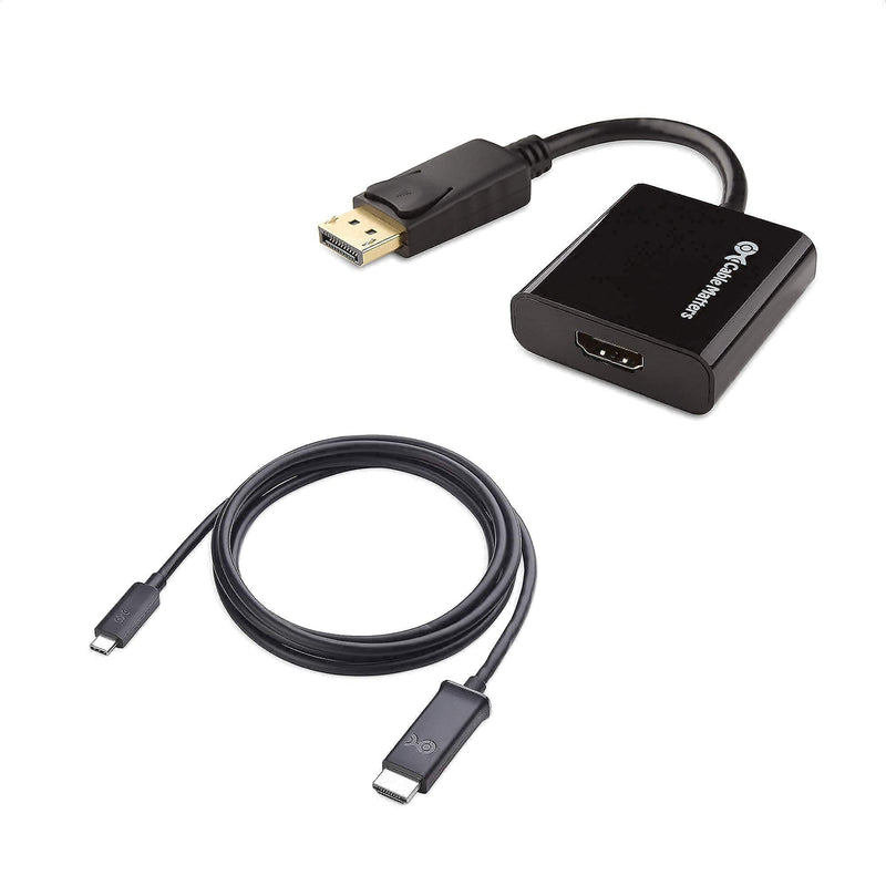 Cable Matters Active DisplayPort to HDMI Adapter (Active DP to HDMI Adapter) Supporting Eyefinity Technology and 4K Resolution & USB C to HDMI Cable in Black 6 Feet