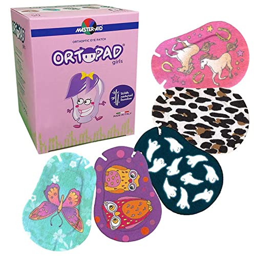 [AUSTRALIA] - Ortopad® Bamboo Girls Eye Patches, 50/Box (Regular Size, 4+ yrs) Ghosts/Owls Pack 50 Count (Pack of 1) 