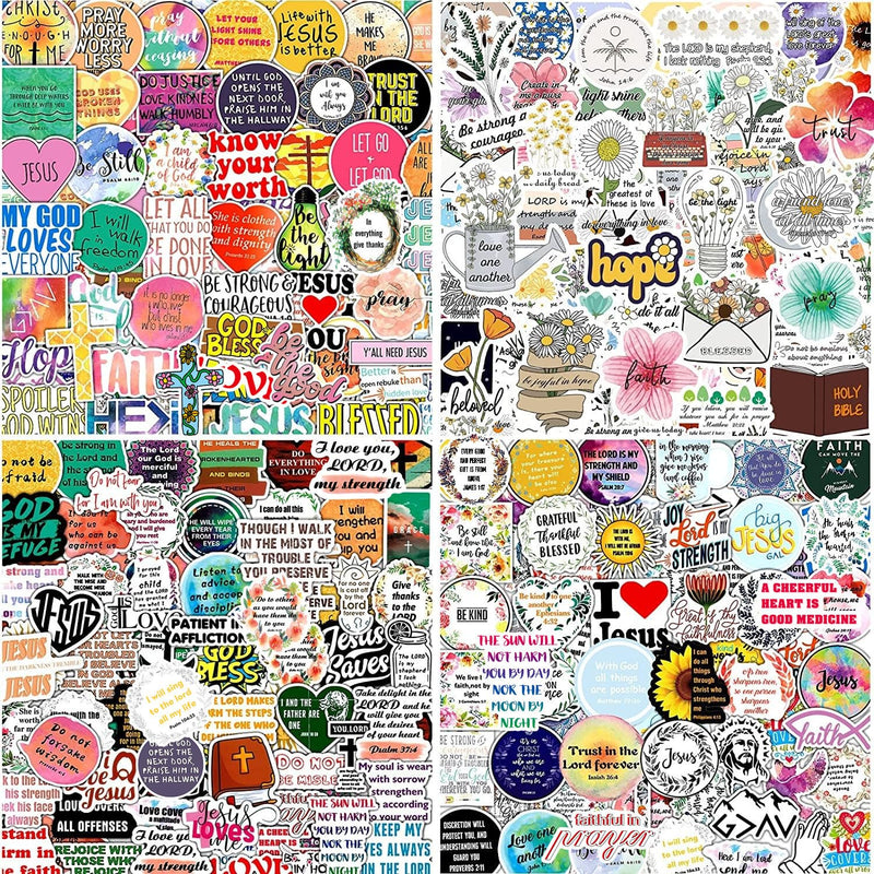 220Pcs Inspirational Christian Stickers, Bible Verse Faith Stickers, Religious Jesus Motivational Stickers for Christmas Water Bottles, Christian Easter Gifts for Kids Men and Women (220pcs) assorted style 220pcs
