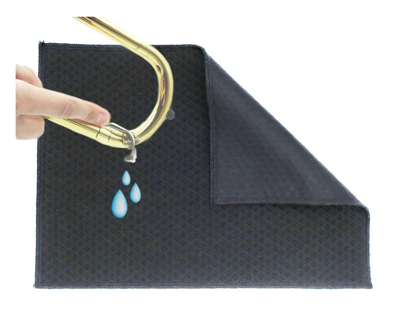 The Original Spit Catcher by Brasstache - For Brass/Wind Instruments, Ultra-Absorbent and Leakproof, Multi-layered Cloth Pad to Empty Your Spit, Self-Packing…… (Single) Single