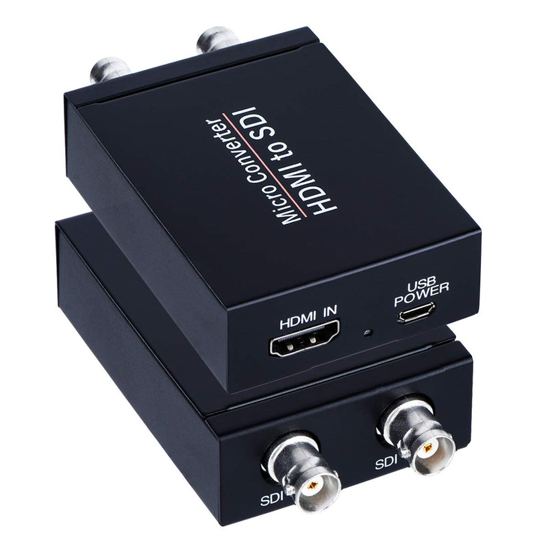 [AUSTRALIA] - HDMI to SDI Converter, HDMI in Two SDI Output SD HD 3G-SDI Video Adapter Auto Format Detection Video Converter Stereo Audio Embedder for Camera HDMI to SDI 