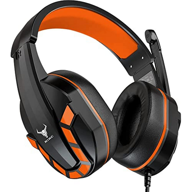[AUSTRALIA] - Kikc PS4 Gaming Headset with Mic for Xbox One, PS5, PC, Mobile Phone and Notebook, Controllable Volume Gaming Headphones with Soft Earmuffs for Kid Orange 