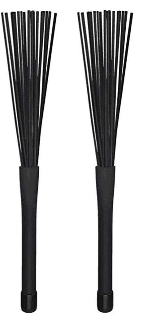 1 Pair Drum Brushes Retractable Drum Wire Brushes Drum Sticks Brush Comfortable Rubber Handles, Perfect Gift for Rock Band, Country music, Folk,Drummers