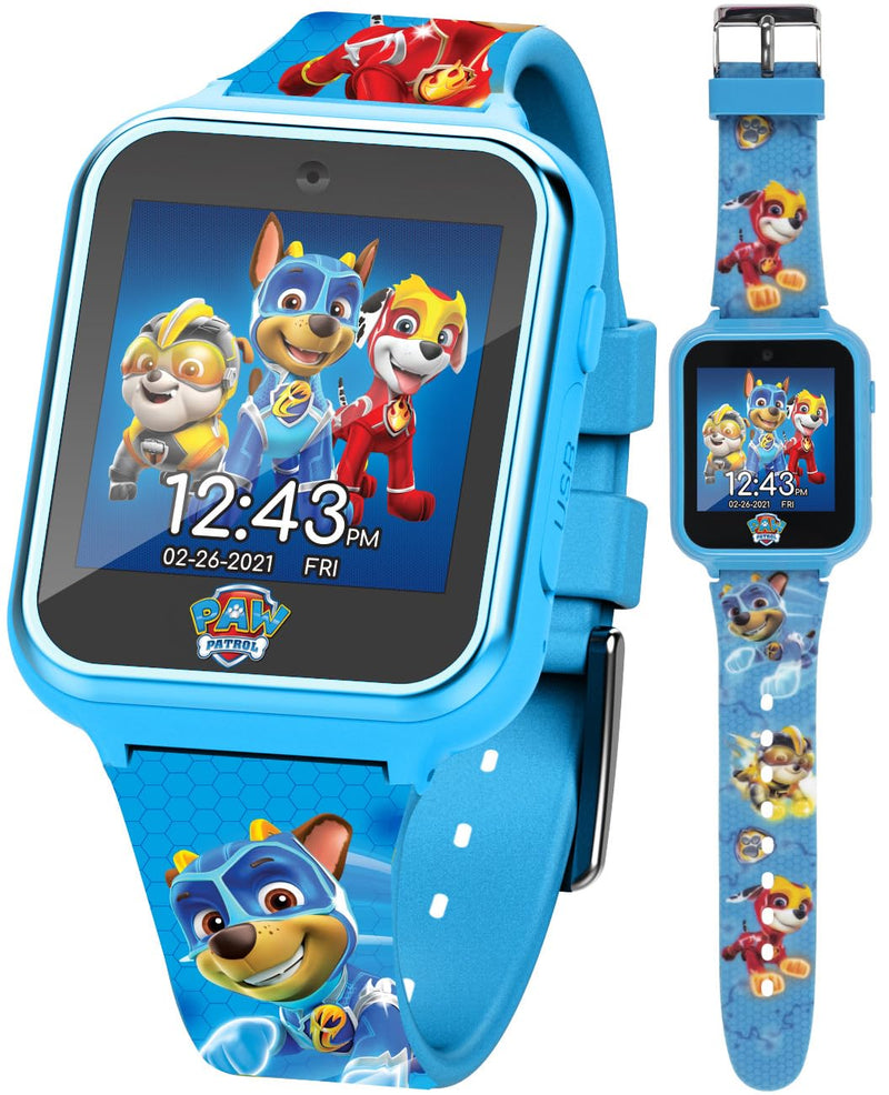 Accutime Paw Patrol Smart Watch with Camera for Kids and Toddlers - Interactive Smartwatch for Boys & Girls Featuring Games, Voice Recorder, Calculator, Pedometer, Alarm, Stopwatch, with USB Cable Blue