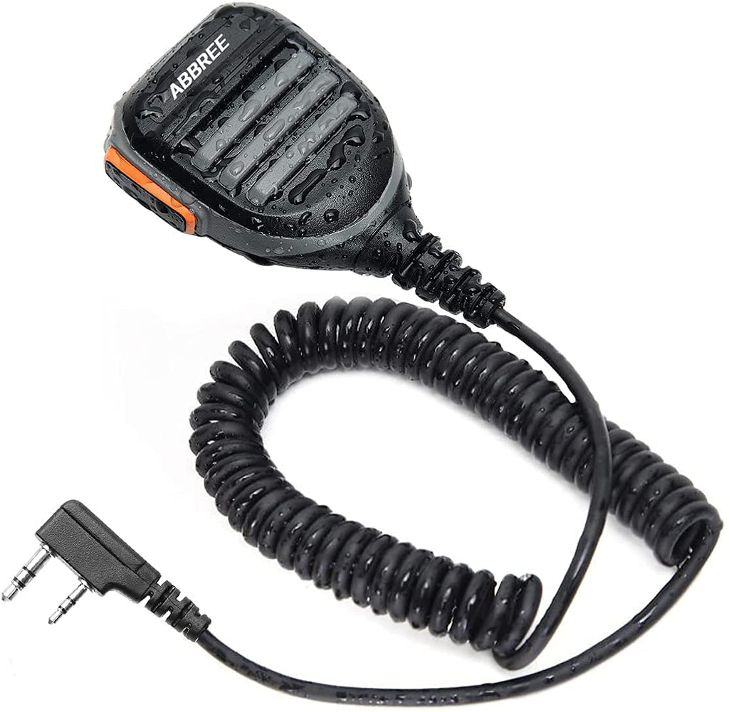 ABBREE AR-780 Two Way Radio Rainproof Handheld Speaker Mic Microphone(Upgrade of BF-S112), Remote Shoulder Mic for GMRS Radio Baofeng UV-5R BF-F8HP BF-888S UV-K5 UV-5RX3 GM-15PRO Ham Radio