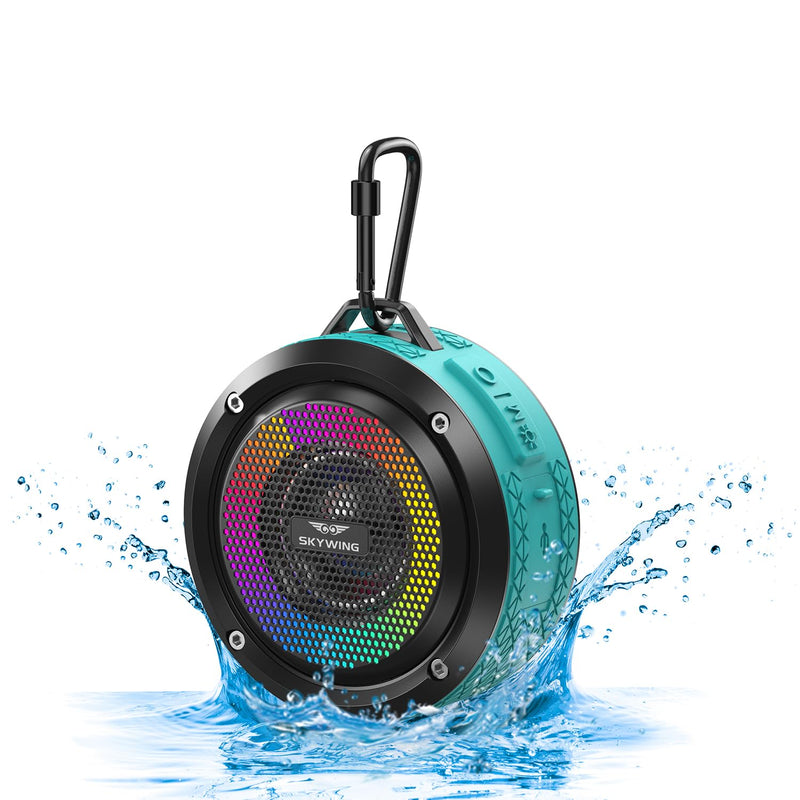 [AUSTRALIA] - Shower Speaker, Certified IPX7 Waterproof,Portable Bluetooth Speaker with Suction Cup,Hook,Light, Stocking Stuffers, Premium Mini Outdoor Wireless Speaker, Ideal Gift for Christmas (Blue) Blue 