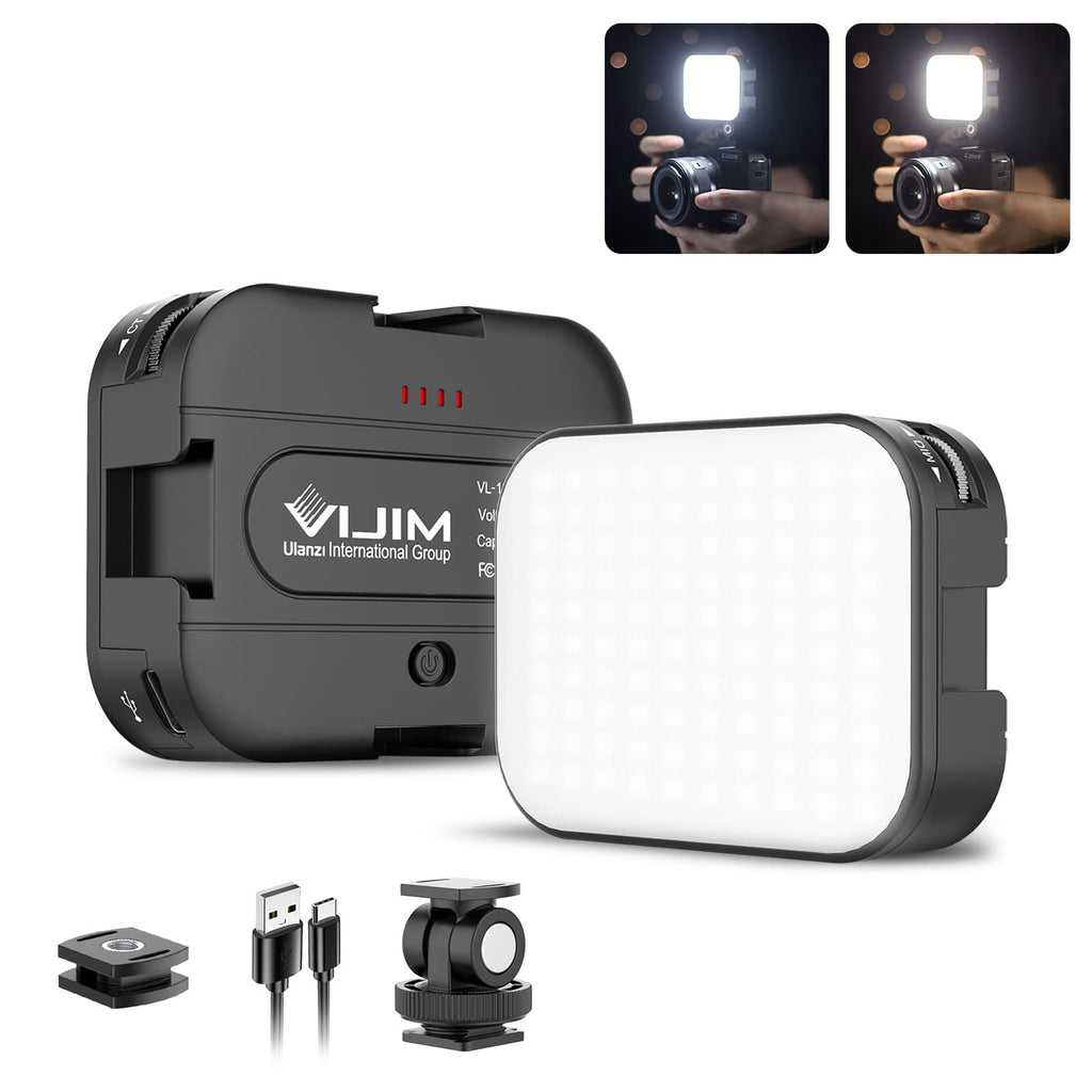 VIJIM VL100C Bi-Color LED Video Light on Camera,Mini Rechargeable 2000mAh LED Camera Lights,CRI95+ Dimmable 2500-6500K Ultra Bright Photo and Video Lighting,LED Fill Lamp… 1 piece