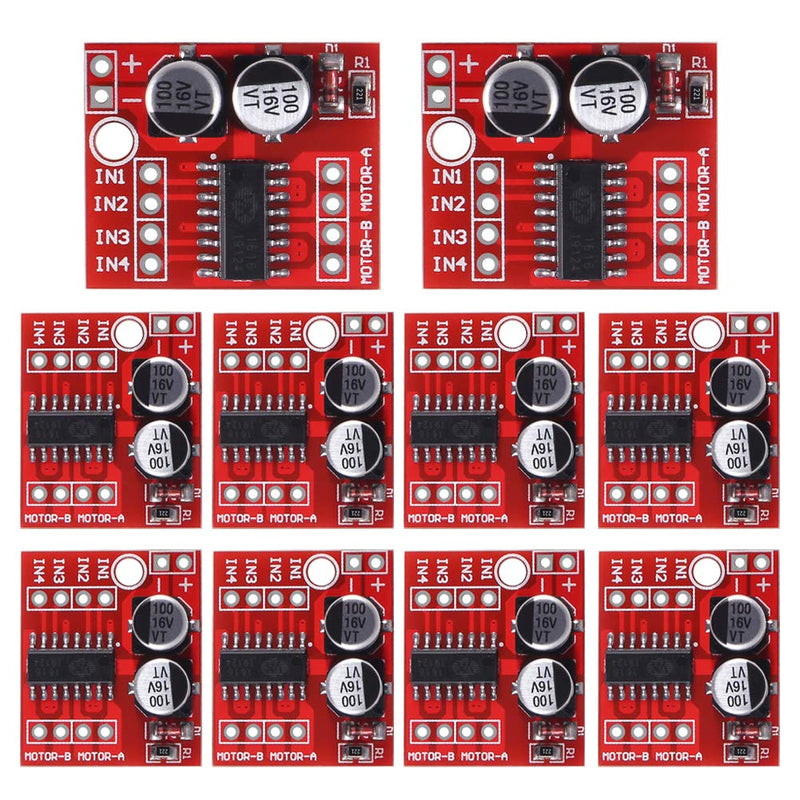 Organizer 10pcs 1.5A 2 Way DC Motor Driver Module Speed Dual H-Bridge Replace Stepper L298N (Mini Controller Board)