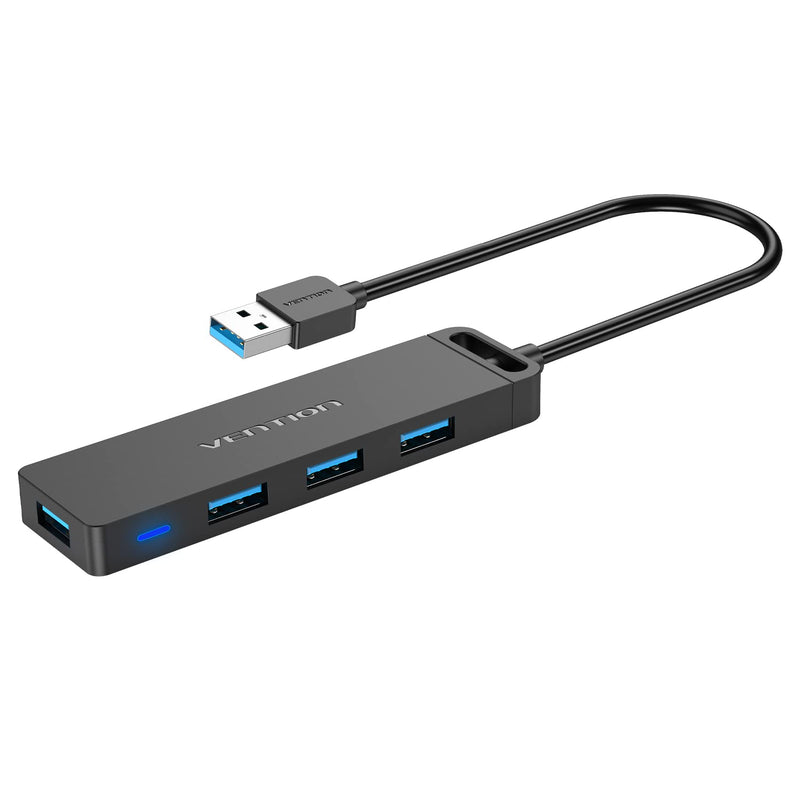 USB Hub, VENTION 4-Port USB 3.0 Hub Ultra-Slim Data USB Splitter Charging Supported Compatible with MacBook, Laptop, Surface Pro, PS4, PC, Flash Drive, Mobile HDD (0.5FT/0.15M) 0.5FT USB-A HUB
