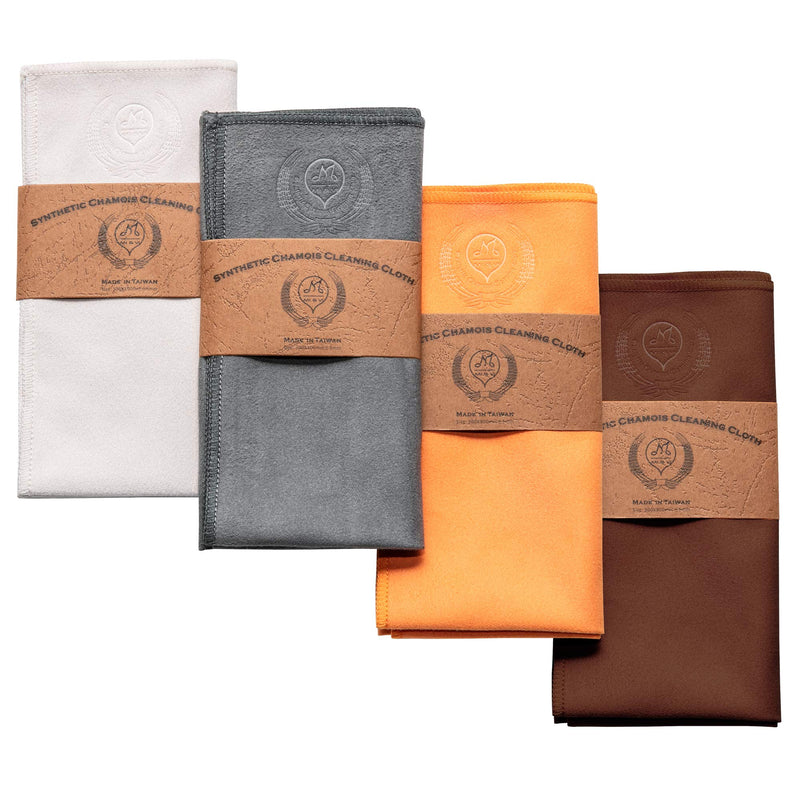 [AUSTRALIA] - MI&VI Synthetic Chamois Microfiber Instrument Cleaning & Polishing Cloth for Violin, Viola, Cello, Bass, Guitar 12x12in (4 Pack) 4 Pack 
