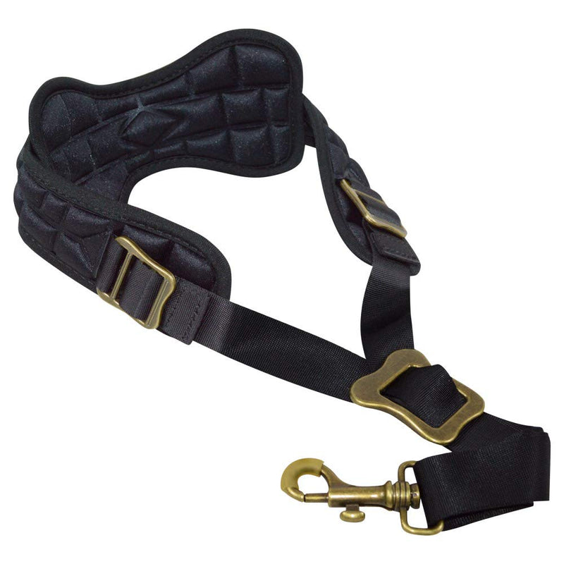 adorence Padded Saxophone Neck Strap - Comfortable Sax Strap with Breathable, Removable & Washable Neck Strap Cushion - H04 Black Darkblack