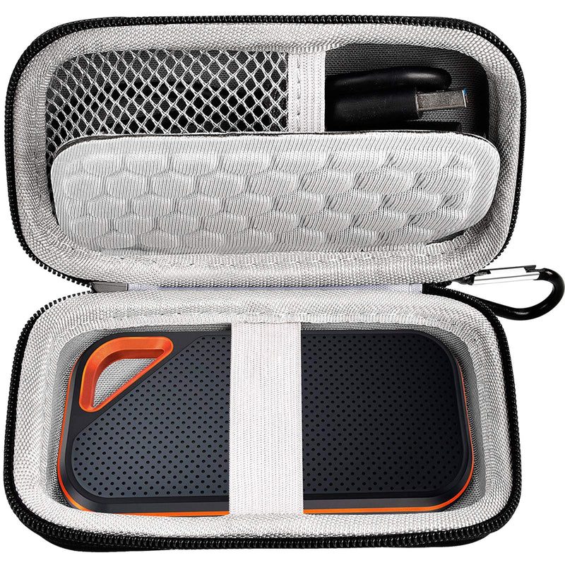 Hard Case Compatible with SanDisk Extreme PRO/ for SanDisk 500GB 1TB 2TB 4TB Portable External SSD. Carrying Travel Holder for Crucial X8 External Solid State Drive (Box Only) grey inner