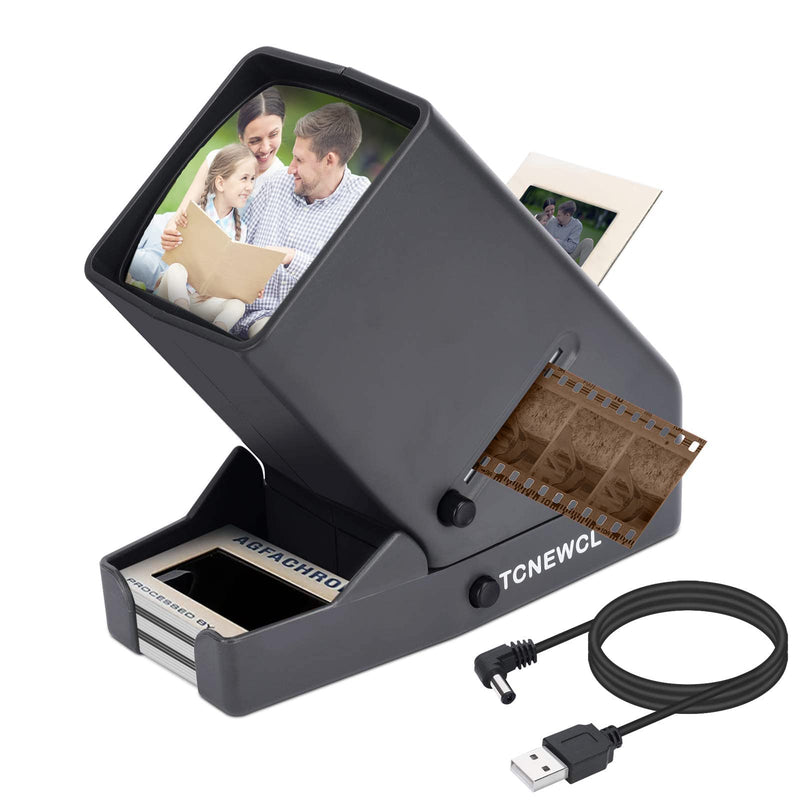 [AUSTRALIA] - 35mm Slide and Film Viewer, Negative Scanner, Desk Top LED Lighted Illuminated Viewing, 3X Magnification, USB Powered 