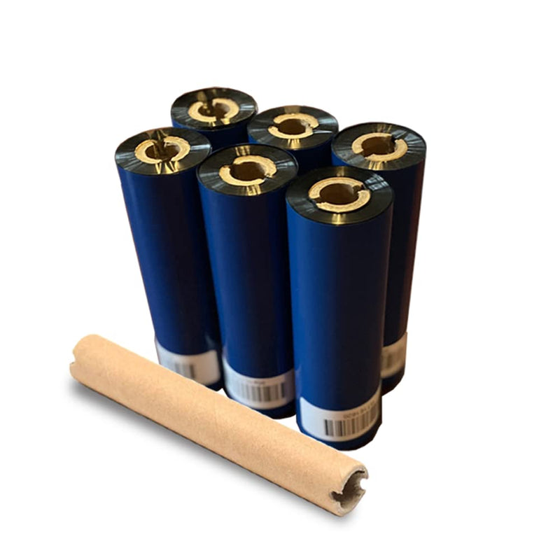 6 Rolls Wolfbarco 4.33" x 243' (110m x 74m) Black Premium Resin-Enhanced Wax Thermal Transfer Ribbon Compatible with Zebra GC420t, GK420t, GX420t, GX430t, TLP2442, TLP2844, ZD220, ZD4 Printers 06 Rolls 4.33"x243' (110x74)