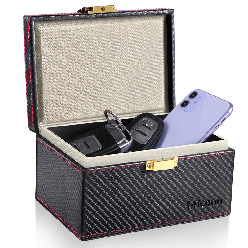 [AUSTRALIA] - TICONN Faraday Box, Car Key Fob Protector, Carbon Fiber Signal Blocker for Keyless Fob, RFID Signal Blocking Pouch Cage Carbon Fiber Texture 