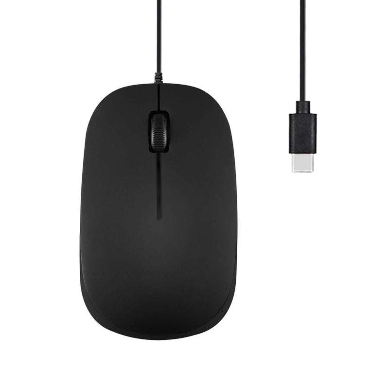 Perixx PERIMICE-201C USB Type C Wired Optical Mouse with 3-Button, Scroll Wheel, 800 DPI, Black Type C Mouse