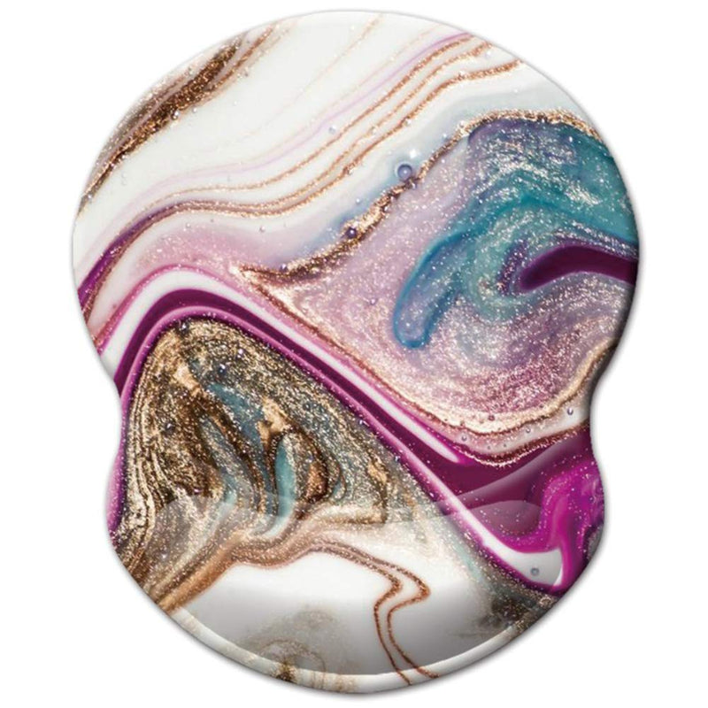 Mouse Pad with Wrist Support, Non Slip Mousepad Wrist Rest for Office, Computer, Laptop & Mac- Durable & Comfortable & Lightweight Ergonomic Support Mouse Mat (Beige Purple Marble-Wrist) Beige Purple Marble-wrist