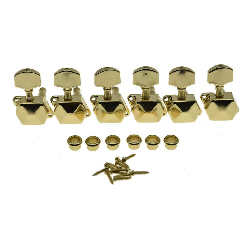 [AUSTRALIA] - KAISH 6 Inline Semi-Closed Guitar Tuning Keys Pegs Guitar Tuners Machine Heads for Electric Guitars Gold 