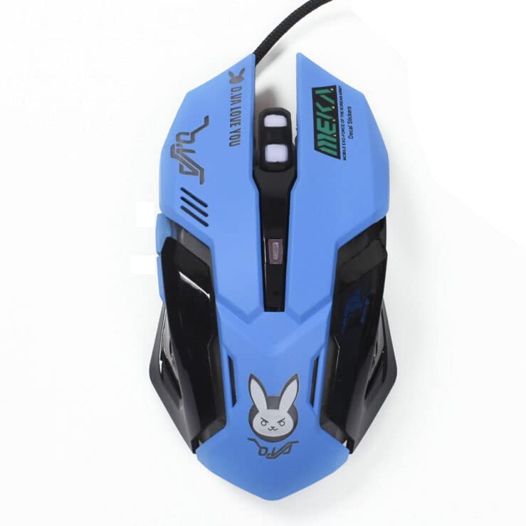 Gaming Mouse,Pink Backlit Optical Game Mice Ergonomic USB Wired with 2400 DPI and 6 Buttons 4 Shooting for Computer/Win/Mac/Linux/Andriod/iOS. (Blue) Blue