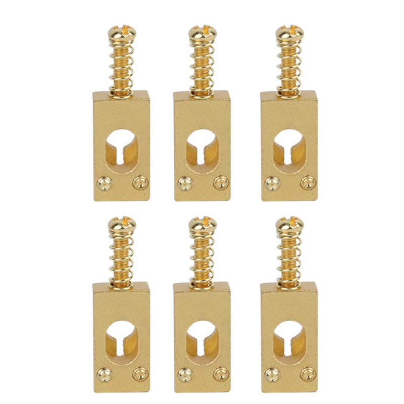 6PCS Guitar Bridge Roller Saddles Brass String Saddles Replacement for Electric Guitar Accessories (Gold) Gold