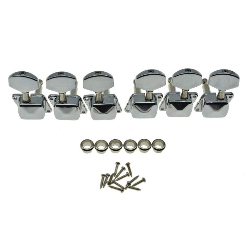KAISH 3x3 Semi-Closed Guitar Tuning Keys Guitar Tuners Machine Heads for Acoustic or Electric Guitars Chrome