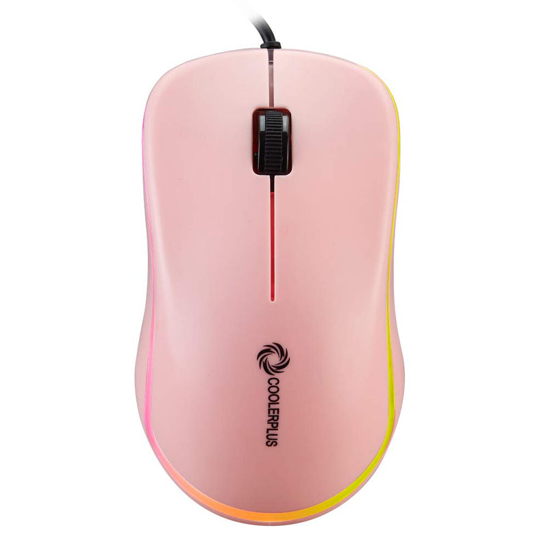 Coolerplus FC112 USB Optical Wired Computer Mouse with Easy Click for Office and Home, 1000DPI, Premium and Portable,Compatible with Windows PC, Laptop, Desktop, Notebook（Pink Pink
