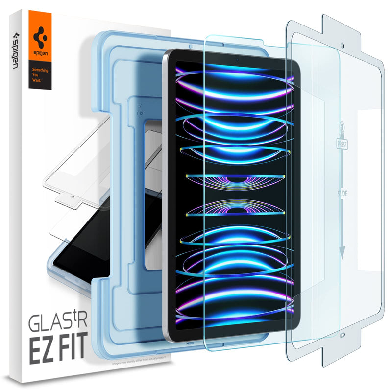 Spigen Glas.tR EZ Fit Tempered Glass Compatible with iPad Pro 11 Inch M2 2022, iPad Pro 11 Inch 2021/2020/2018, iPad Air 5 2022, iPad Air 4 2020, Scratch Resistant, 9H Screen Protector