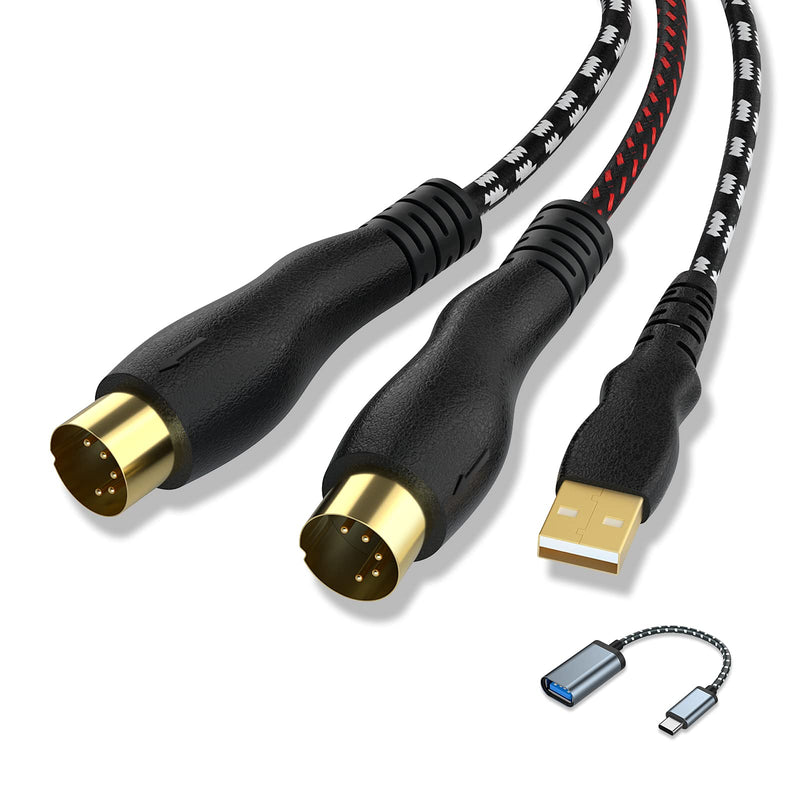 USB to MIDI Cable 6.5Ft, MIDI Interface Adapter,MIDI to USB Cable Converter for Music Keyboard Piano to PC Mac Laptop Windows Android