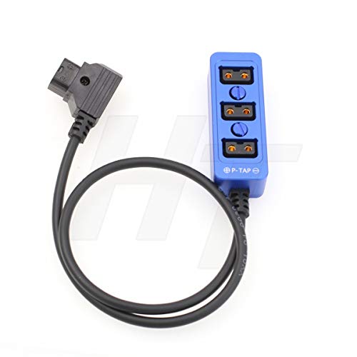 DTAP Power Splitter Triple Cable Box Hub, D-tap Male to Female 3 Port Distributor for ARRI Camera Anton Bauer Battery Ronin 2 1/4" Mount 50cm Blue