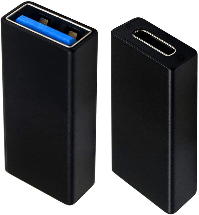 Duttek USB C to USB 3.0 Adapter, USB to USB C Adapter, USB 3.1 USB 3.0 Female to USB C Female Adapter Connector Compatible with iPhone 11,Google Pixel, Huawei etc 2 Pack (Black) Black