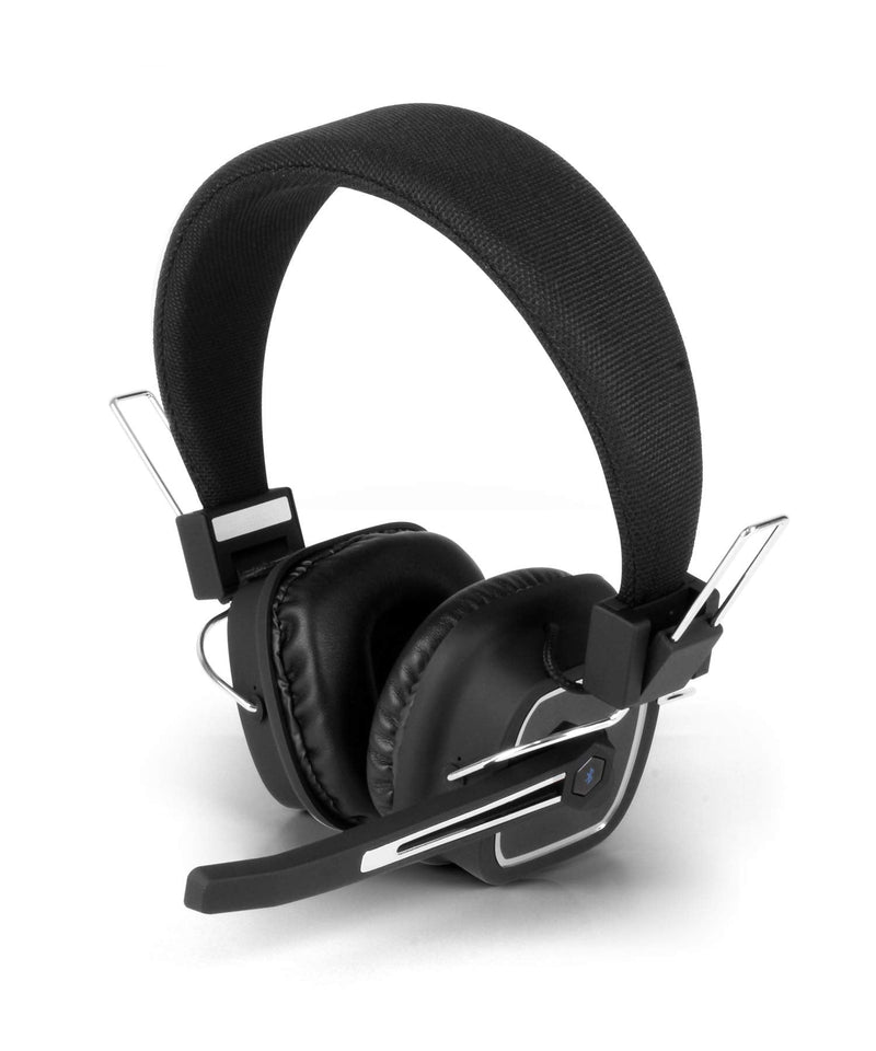 Aluratek Bluetooth 5.0 Wireless Stereo Headset – Over-Ear Headphones, Boom Microphone, Long Battery Life for Phone Calls, Music, Compatible with PC, Laptop, MacBook, Tablets, Smartphone - ABHS02F