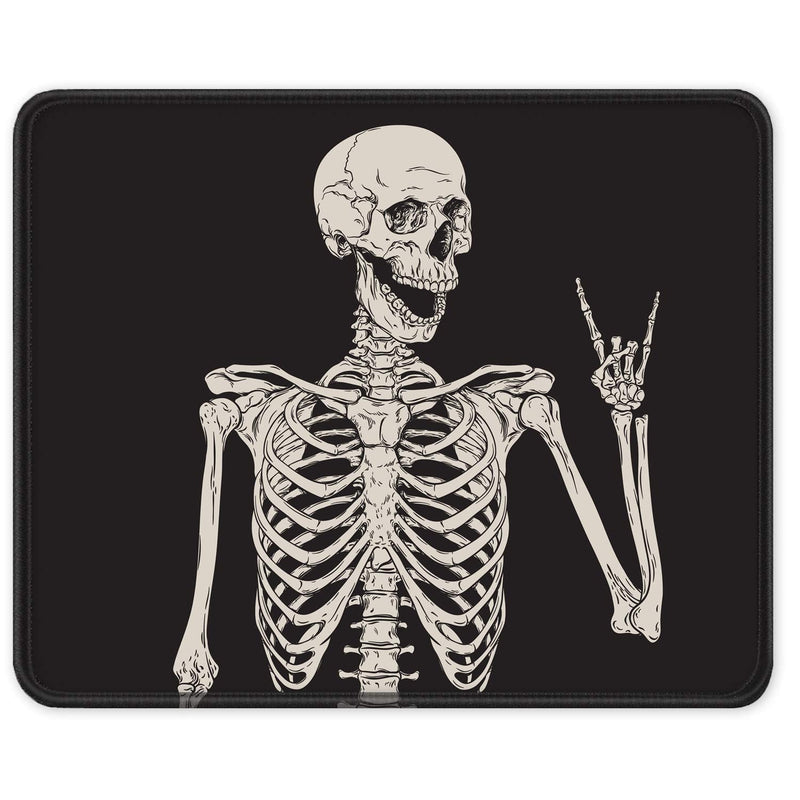 Auhoahsil Mouse Pad, Funny Skull Design Anti-Slip Rubber Mousepad with Durable Stitched Edge for Gaming Office Laptop Computer Men Women Kids, Cute Custom Pattern, 9.8 x 7.9 in, Smile Skull Love You