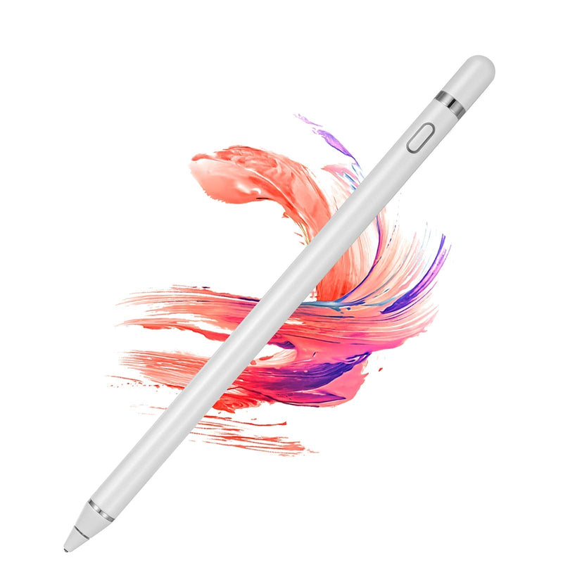 Active Stylus Pens for Touch Screens, Digital Stylish Pen Pencil Rechargeable Compatible with Most Capacitive Touch Screens WHITE