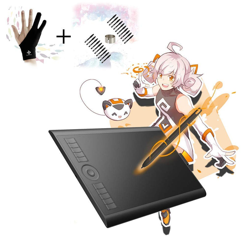 GAOMON M10K 2018 Art Animation Tablet& GAOMON Two-Finger Glove&GAOMON Nibs for AP31 of M10K 2018