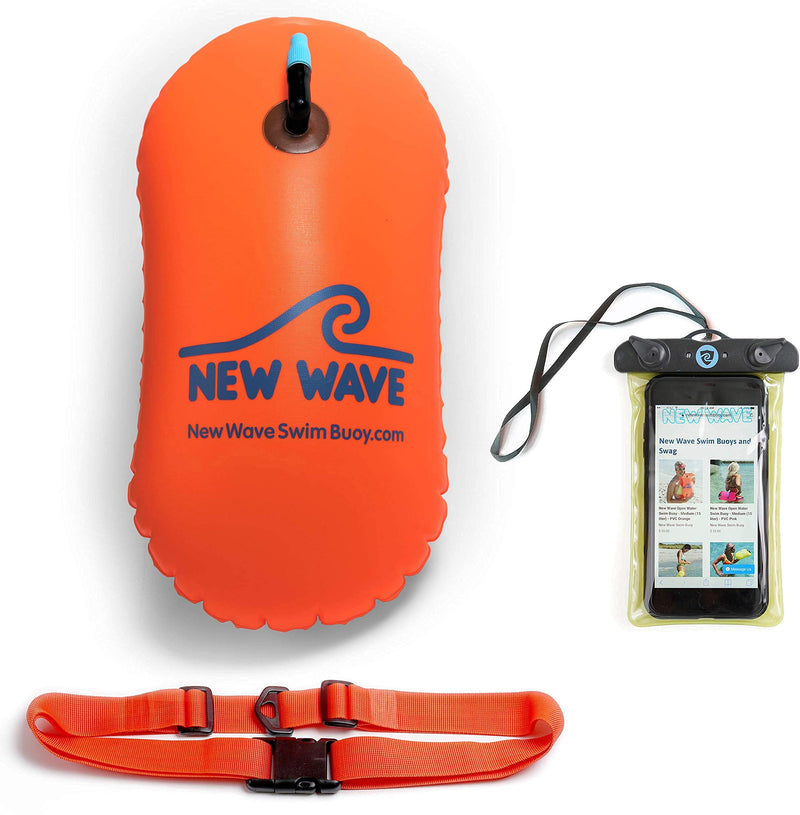 New Wave Swim Bubble Fluo Orange and Phone Pouch Bundle