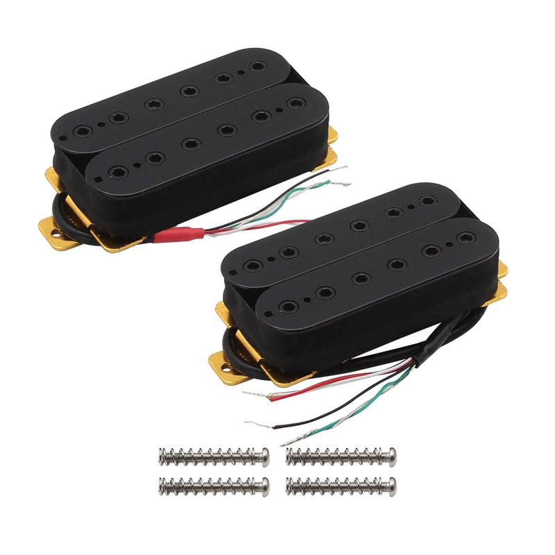 [AUSTRALIA] - FLEOR Neck+Bridge Pickup Set Double Coil Humbucker Pickups for Electric Guitar Pickup Replacement-Black Black 