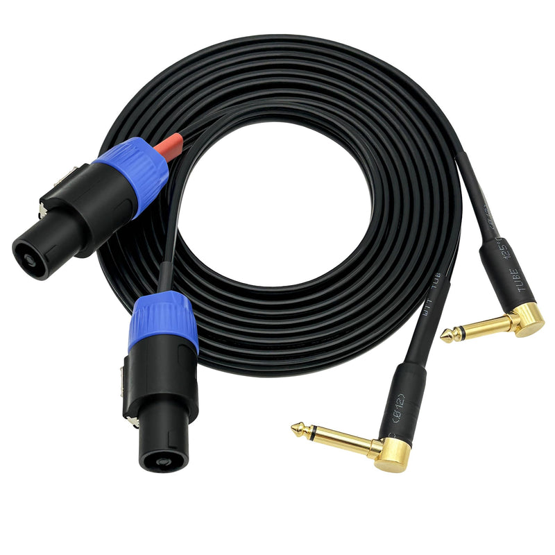 [AUSTRALIA] - CESS-133-6f Right-Angle 6.35mm 1/4 Inch TS Plug to Speakon Plug Speaker Cable, 2 Channel, Durable Heat-Shrink Protected Metal Housing (6 Feet) 6 Feet 