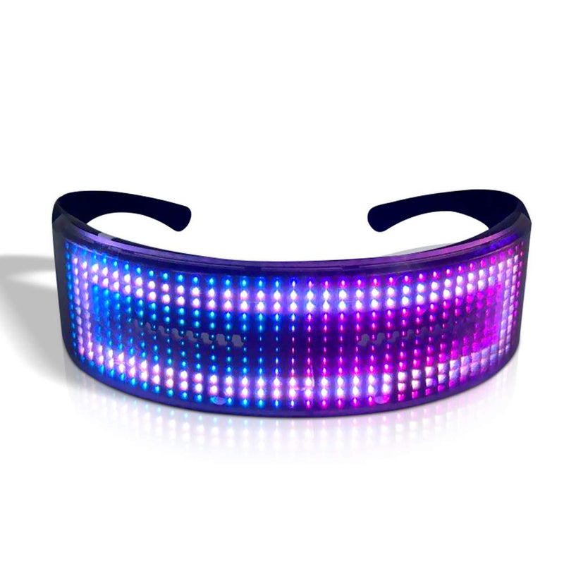 Customizable LED Glasses, Bluetooth Light up Glasses for Raves, Festivals, Birthday