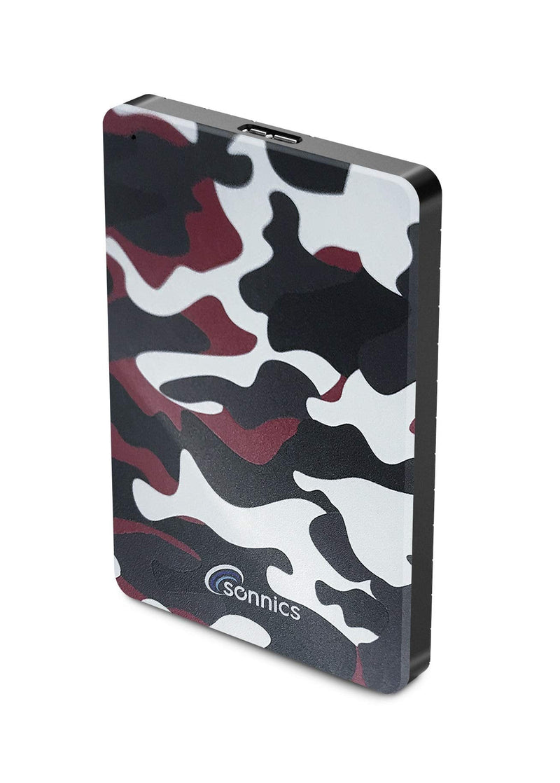 Sonnics 1TB Red Camo External Pocket Hard Drive USB 3.0 Compatible with Windows PC, Mac, Xbox ONE and PS4 Special Edition