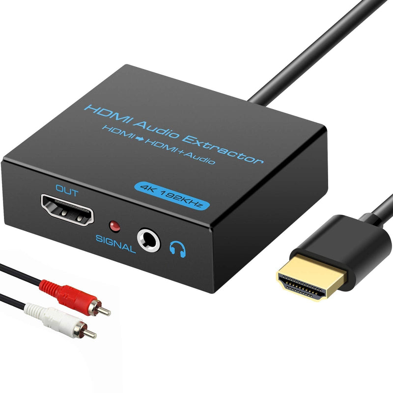 HDMI Audio Extractor Splitter 4K hdmi to hdmi 3.5mm Audio Adapter Converter with AUX(RCA L/R) Stereo Audio Output Support 1080P 3D Compatable for PS4 Fire Stick Blu-Ray Player etc. hdmi to hdmi+ AUX 4K30Hz
