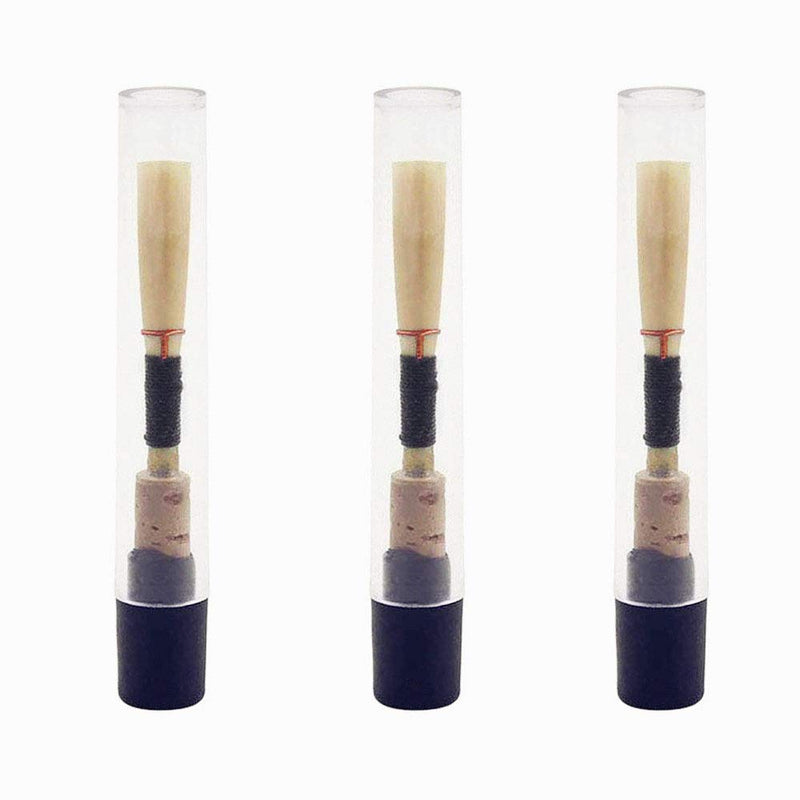 3Pcs Oboe Reeds Medium Soft with Plastic Case/Tube Oboe Reed Woodwind Instrument Accessories Black