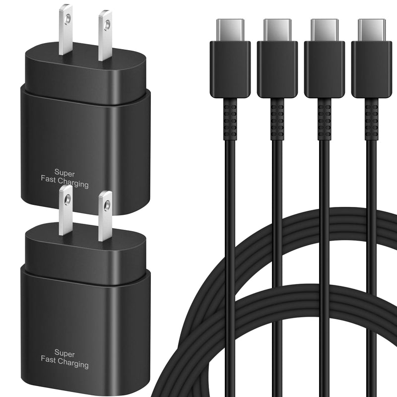 [AUSTRALIA] - Type C Charger Fast Charging for Samsung, 25W USB C Fast Charger Block, 2-Pack Android Phone Wall Charger with 6Ft Type C to C Cable for Samsung Galaxy S24 Ultra/S24/S24+/S23 Ultra/S23/S22/S21/Note 20 2pack 