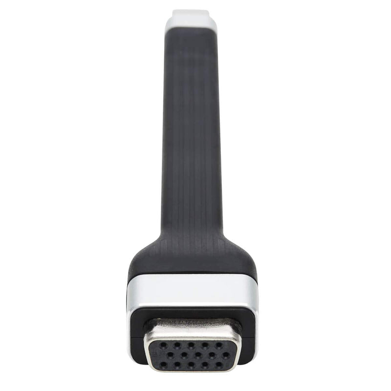 Tripp Lite USB-C to VGA Flat Cable, Flat USB C to VGA Apapter Cable (M/F), 1920 x 1200 60 Hz, Thunderbolt 3 Compatible, Black, 5 in (U444-F5N-VGA)