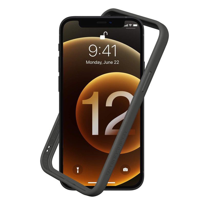 RhinoShield Bumper Case Compatible with [iPhone 12/12 Pro] | CrashGuard NX - Shock Absorbent Slim Design Protective Cover 3.5M / 11ft Drop Protection - Graphite iPhone 12/12 Pro - Graphite