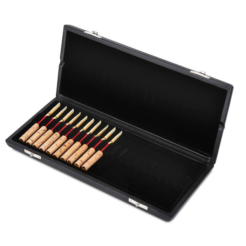 Wood + PU leather cover case holder storage box for 10/12 / 20pcs oboe reeds (Pack of 20) Pack of 20