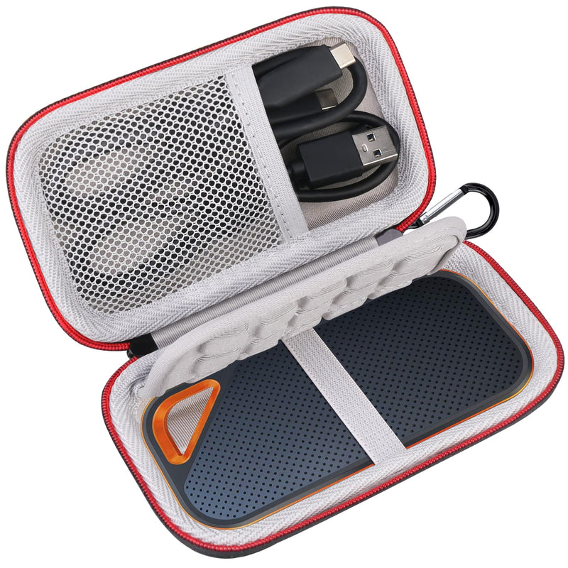 Lacdo Hard Carrying Case for SanDisk Extreme Pro / SanDisk Extreme Portable External SSD 500GB 1TB 2TB 4TB USB-C Solid State Drive EVA Shockproof Water Repellent Protective Storage Travel Bag, Black
