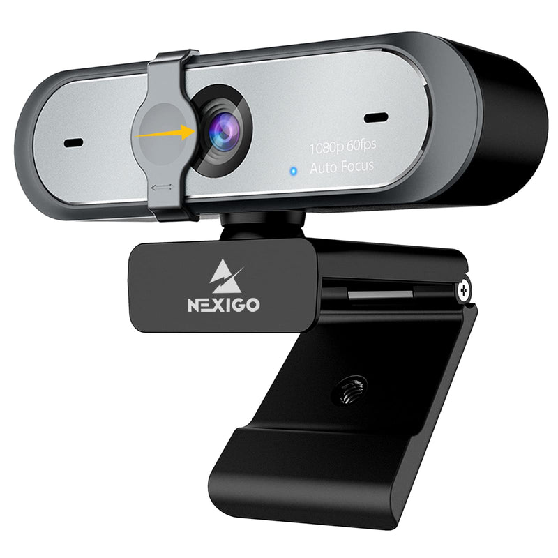 NexiGo N660P 1080P 60FPS Webcam with Software Control, Dual Microphone & Cover, Autofocus, HD USB Computer Web Camera, for OBS/Gaming/Zoom/Skype/FaceTime/Teams/Twitch Black