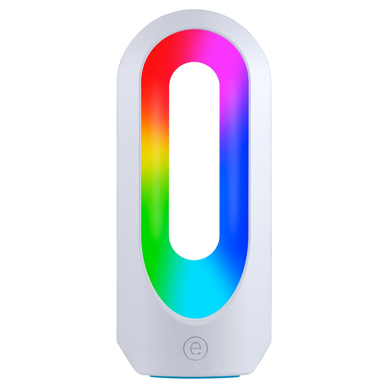 [AUSTRALIA] - Enbrighten Color Changing LED Lamp, Modern Night, Dimmable Whites & Vibrant RBG Colors, Dorm Essentials, Ideal for Home Office, Gaming, Bedroom, Kids Room, Reading Light, 49632, Plastic, White 